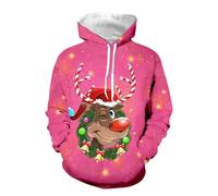 Jersey de Navidad para hombre, sudadera con capucha para hombre, diseño de Papá Noel con estampado 3D, divertido y divertido, unisex, sudadera con capucha de Navidad, forro polar, D4, M