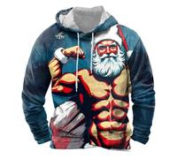 Jersey de Navidad para hombre, sudadera con capucha para hombre, diseño de Papá Noel con estampado 3D, divertido y divertido, unisex, sudadera con capucha de Navidad con forro polar, C4., M