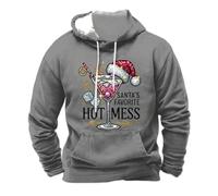 Jersey de Navidad para hombre, sudadera con capucha para hombre, diseño de Papá Noel con estampado 3D, divertido y divertido, unisex, sudadera con capucha de Navidad con forro polar, D4, M