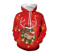 Jersey de Navidad para hombre, sudadera con capucha para hombre, diseño de Papá Noel, impresión 3D, divertida, sudadera con capucha de Navidad, unisex, sudadera con capucha de forro polar, E4., M