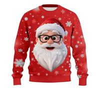 Jersey de Navidad para hombre, sudadera de Navidad con cuello redondo, elegante impresión 3D, suéter de Navidad, divertido, camiseta de manga larga, disfraz de fiesta de Navidad, A4., M