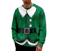 Jersey de Navidad para hombre, sudadera de Navidad con cuello redondo, moda 3D, divertida, informal, manga larga, jersey de Navidad, punto, B4., M