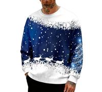 Jersey de Navidad para hombre, sudadera de Navidad con cuello redondo, moda 3D, divertida, informal, manga larga, jersey de Navidad, punto, A4., M