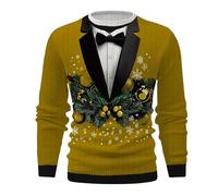 Jersey de Navidad para hombre, sudadera divertida con cuello redondo, moda 3D, diseño navideño, unisex, camiseta de manga larga, jersey de Navidad, disfraz festivo, A4., M