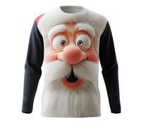 Jersey de Navidad para Hombre Ugly Christmas Sweater para Hombres Divertido Estampado 3D Sudadera de Navideño Feo Manga Larga Cuello Redondo Suéter de Navideñas Manga Larga Funny Xmas Top S-2XL