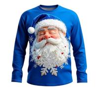 Jersey de Navidad para Hombre Ugly Christmas Sweater para Hombres Divertido Estampado 3D Sudadera de Navideño Feo Manga Larga Cuello Redondo Suéter de Navideñas Manga Larga Funny Xmas Top S-2XL
