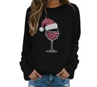 Jersey de Navidad para mujer divertido Navidad Ugly Christmas Sudadera Algodón Jersey Cuello Redondo Cabeza de Ciervo Patrón Otoño Invierno Suéter Traje de Navidad Vestido de Navidad, Ugly Christmas