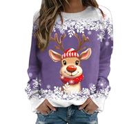 Jersey de Navidad para mujer, Drole Pull Moche de Noel para mujer, Rigolo, Sudadera navideña, sin capucha, jersey de Navidad, mujer Ugly Christmas sudadera pull Noel Familia Sudadera polar invierno