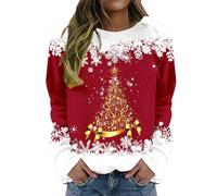 Jersey de Navidad para mujer, invierno, camiseta de manga larga para mujer, sudadera ligera con motivos navideños, tops para adolescentes, tallas grandes, suéter de Navidad, camisetas de Navidad