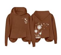Jersey de Navidad para mujer, invierno, sudadera con capucha con estampado de diente de león, sudadera con capucha para adolescentes, holgada, informal, con capucha, corte regular, camiseta de manga