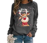 Jersey de Navidad para mujer, Rudolph, reno, elfo, Navidad, sudadera con capucha, para adolescentes, niñas, suéter de Navidad, Papá Noel, vestido de Navidad, A gris., M