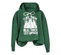 Jersey de Navidad para mujer, tallas grandes, sudadera con capucha de Navidad, sudadera para otoño e invierno, sudadera con capucha para Navidad, sudaderas cálidas y gruesas, verde, M
