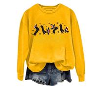 Jersey de Navidad para mujer y perro, camiseta de manga larga, cuello redondo, suéter de Navidad, otoño, invierno, blusa superior, estampado divertido, sudadera de Navidad, manga larga, camisetas para