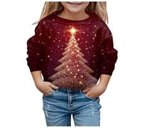 Jersey de Navidad para niña, divertido, sudadera de Navidad para niños, manga larga, divertido suéter de Navidad con motivos navideños, cómodo traje de Navidad, adolescente y niña