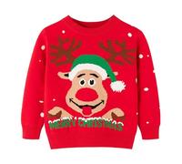 Jersey de Navidad para niña divertido, suéter de Navidad Kinedr con patrón de cabeza de ciervo, suéter de Navidad Ugly Christmas Sweater Navidad otoño invierno cálido suéter de Navidad sudadera de