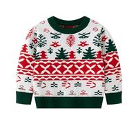 Jersey de Navidad para niña, Ugly Christmas Sweater Niños Navidad Suéter para Niño Niña Cálido Jersey de Punto Jersey Jersey Manga Larga Invierno Jersey de Punto Jersey de Navidad 06 Blanco