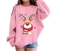 Jersey de Navidad para niñas, divertido sudadera de Navidad para niños, divertido suéter de Navidad con motivos navideños casuales Ugly Christmas Traje de Navidad Adolescentes Niñas