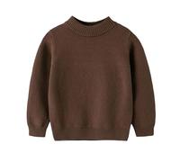 Jersey de Navidad para niños de cuello medio de punto tipo pullover con diseño de colores caramelo, suave, cálido, ajuste cómodo, suéter casual para niños, capa base para uso diario, jersey para niños