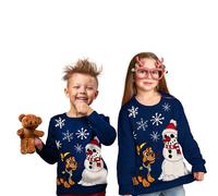 Jersey de Navidad para niños de la Patrulla Canina - Chase Winter Strick Sudadera Ugly Christmas Sweater Navidad Azul, azul, 110-116 cm