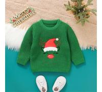 Jersey de Navidad para niños de punto, suéter de Navidad para niños, cuello redondo, divertido suéter de Navidad, suéter de punto de Navidad, suéter de Navidad, sudadera de Navidad, fiesta de Navidad