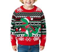 Jersey de Navidad para niños divertido, suéter de Navidad para niños con estampado de dinosaurios, suéter de Navidad, suéter de invierno, sudadera de Navidad, otoño, camiseta de manga larga, disfraz
