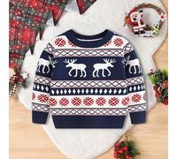 Jersey de Navidad para niños divertido, suéter de Navidad para niños, Papá Noel, impresión Ugly Christmas Sweater de algodón, cálido suéter de Navidad, cuello redondo, sudadera de Navidad, otoño e