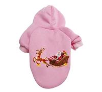 Jersey de Navidad para perros pequeños, disfraz de Papá Noel, con estampado de renos, suéter de punto para mascotas, traje festivo para perros, suéter de Navidad con apliques de cuernos (XL)