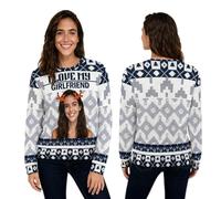 Jersey de Navidad Personalizado Sudadera Navideña FEA con Foto Familiar Personalizada, Suéter Navideño Feo Personalizado con Cara para Hombre y Mujere, Regalos para Navidad y San Valentín,3XS-6XL