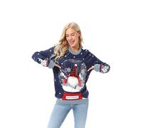 Jersey de Navidad unisex para mujer, diseño clásico de Fairisle, reno, Rudolph, Feliz Navidad, ya sucio animal para hombre, Gnomo Go Snow, XXX-Large