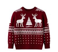 Jersey de Navidad unisex para niños, divertido, suéter de Navidad para niños, algodón, suéter de Navidad con estampado de renos, suéter de punto de Navidad, suéter de punto, disfraz de Navidad