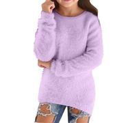 Jersey de niña de invierno cálido jacquard de cuello alto - Abrigo para niño de invierno cálido suéter de manga larga suéteres liso Abrigo casual Ropa forrada en forro polar Loungewear Blusa de gran