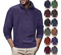 Jersey de oficina para hombre, con media cremallera, ligero, cuello alto, para el trabajo, para caminar al aire libre, suéter moderno para el día de la semana, sudadera de manga larga, sudadera de