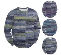 Jersey de otoño para hombre, estampado elegante, cuello redondo, manga larga, cuello redondo, para viajes, uso diario, sudadera cómoda para el día de semana, rosa, M
