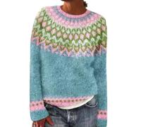 Jersey de otoño para mujer para un look informal de invierno con estampado