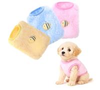 Jersey de perro de 3 piezas, ropa de perro para Yorkie, linda ropa de gato con patrón de abeja, ropa de chihuahua suave, suéteres coloridos para perros, ropa de gatito para mini cachorro extra recién