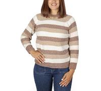 Jersey de Punto diseño Rayas para Mujer, Sueter de Manga Larga para Invierno, Otoño, Jersey de Cuello Redondo. Talla M