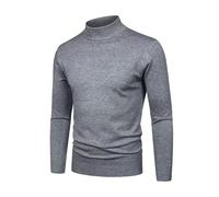 Jersey de Punto Fino para Hombre - Elegante Liso Suéter con Cuello Alto Cuello de Cisne Jersey Jersey de Cuello Redondo Jersey para Hombre Punto Otoño Suéter de Punto de Casual