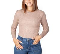 Jersey de Punto Fino para Mujer, Sueter de Manga Larga para Invierno, Otoño, Jersey de Cuello Redondo. Talla M