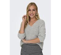 Jersey de punto grueso, con cuello de pico Mujer Talla S. Color Blanco