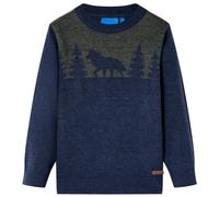 Jersey de Punto Infantil Suéter de Niños Ropa con Manga Larga Azul Marino 104