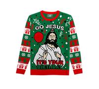 Jersey de punto para hombre y mujer Ugly Christmas Go Jesus It's Your Birthday Sweater, multicolor, S