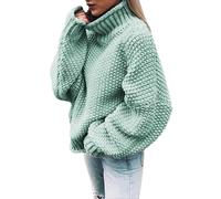 Jersey de punto para mujer de invierno, jersey de punto de gran tamaño, manga de murciélago, jersey de punto grueso, monocolor, informal, suelto, invierno, cálido, tallas grandes, jersey de invierno,