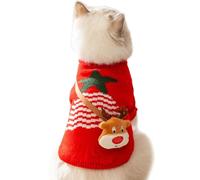Jersey de punto para perros, ropa de gato de diseño navideño con bolsa | Ropa de invierno suave para perros, ropa para gatos lindos, ropa cómoda para gatitos para invierno, cachorros, gatitos