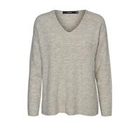 Jersey de Punto V Cuello Manga Larga suéter Tejido VMCREWLEFILE, Color:Beige, Talla:XS