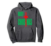 Jersey de Regalo religioso Cristiano Rojo Feliz navideño Sudadera con Capucha, Unisex para Adultos, Jaspeado Oscuro, XXL