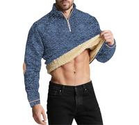 Jersey de trabajo para hombre de invierno, suéter sin capucha, sudadera con cremallera 1/4, manga larga, cuello alto, forro polar, suéter de invierno, cómodo y cálido, cuello alto para el trabajo