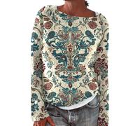 Jersey Fair Isle de punto para mujer de manga larga de lana suave cálida sudadera de punto elegante y elegante con cuello redondo casual suéter de gran tamaño suéteres para mujer en otoño e invierno