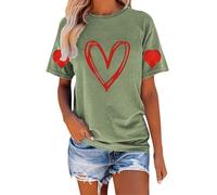 Jersey Fino Mujer Ofertas Top Negro Manga Corta Camisetas Bonitas Mujer Camisas De Hilo Camiseta Oversize con Corazones Camisa Blanca Verano 2024 Modernas Vestir Adolescentes Deportiva Larga
