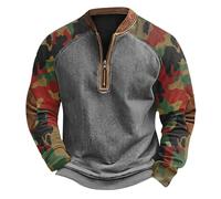 Jersey genérico con cremallera para hombre de media cremallera con impresión de camuflaje 3D para un estilo casual y práctico sudaderas hombre sin capucha y cómodo para las actividades16, ejército