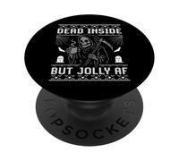 Jersey gótico navideño de Dead Inside But Jolly AF PopSockets PopGrip Adhesivo